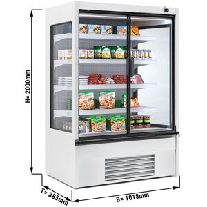 GGM Gastro - Vitrine refrigeree murale - 1018mm - avec eclairage LED, portes vitrees isolees & 4 etageres Blanc