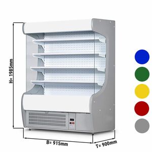 GGM Gastro - Vitrine refrigeree murale - 915mm - avec eclairage & 4 etageres Gris