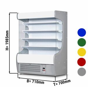 GGM Gastro - Vitrine refrigeree murale - 710mm - avec eclairage & 4 etageres Gris