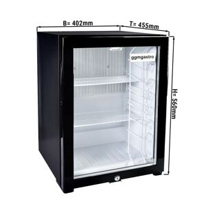 GGM GASTRO - Réfrigérateur minibar - 400mm - 40 litres - 1 porte vitrée Noir