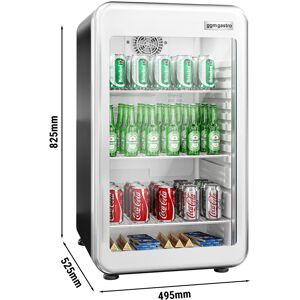 GGM GASTRO - Réfrigérateur minibar - 500mm - 120 litres - 1 porte vitrée & éclairage LED Noir/Argent