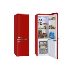 Amica Réfrigérateur Congelateur en Bas KGCR387100R Dégivrage Automatique 244L 40dB Rouge - Publicité