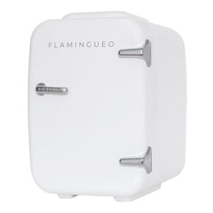 Flamingueo Mini Frigo Mini Réfrigérateurs 4L, Petit Frigo 12V/220V, Mini Frigo de Chambre, Fonction Chaud et Froid, Frigo Cosmetique, Frigo Vintage - Publicité