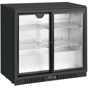 Metro Mini Frigo GBC3102, Petit réfrigérateur avec porte en verre, 198 L, noir, 6 étagères réglables, silencieux, bar, restauration, boissons - Publicité