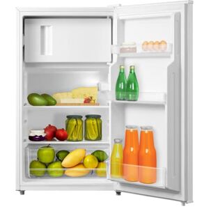 Amica KS 361 151 W Standkühlschrank, 47,5 cm breit, 80 L, LED Beleuchtung, 1 Glasablage, 1 Gemüseschublade, 3 Türablagen, weiß - Publicité