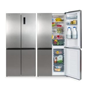 UNIVERSALBLUE Réfrigérateur américain 4 portes inox   Réfrigérateur américain sans gel   Capacité totale 482L   Congélateur   Système silencieux   LIVRAISON + TÉLÉCHARGEMENT + RETRAIT GRATUIT - Publicité