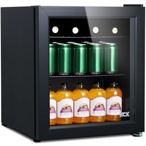 HCK Cave a Vin, Cave à vin 70L, 24 Bouteilles, Frigo Vin 1 Zones de 4 à 22  °C, Réfrigérateur Silencieux Avec Porte En Verre, Noir