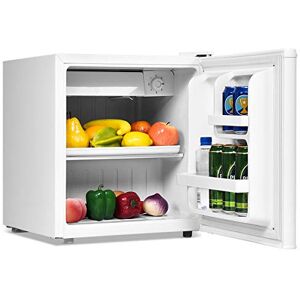 GOPLUS Mini Réfrigérateur 46 L, Mini Frigo Température Réglable 0-7℃, 2 Etagères, Porte Gauche/Droite Interchangeable et Hauteur de Pieds Réglable, Portable pour Voyage, Blanc - Publicité