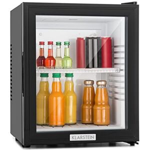 KLARSTEIN Brooklyn Mini Frigo de Chambre, Bar, Aliments, Boissons, Porte en Verre, Etagères Réglables, Camping, Voiture, Cosmetique, Silencieux, 12-18°C, 23L - Publicité