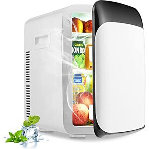 RELAX4LIFE Mini Réfrigérateur 15L Portable -3 ℃ ~ 50 ℃ pour Utilisation Ménager Automobile, Mini Frigo Réfrigerateur 1 Porte avec Refroidissement Chauffage pour Toutes Saisons (Blanc) - Publicité