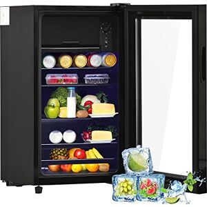 kubeier Mini frigo réfrigérateur avec Compartiment congélateur, Mini réfrigérateur avec Porte vitrée, Mini réfrigérateur 0-10°C, réfrigérateur à bière 76 litres, étagères réglables - Publicité