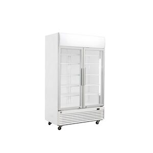 Metro Professional Vitrine réfrigérée double GSC2100, acier/aluminium/verre, 120 x 72,5 x 206,6 cm, 930 L, froid ventilé, avancée et serrure, blanc