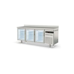 CORECO Meuble Snack 600 - 3 Portes Vitrees - -2/+8 - 2020X600X850 - Interieur Et Exterieur Inox Aisi 304 TSRV-200-S