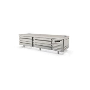 CORECO Meuble De Soubassement 4XGn2/1 - -2/+8 - 2110X700X600 - Interieur Et Exterieur Inox Aisi 304 - 2X2 Tiroirs KBR-83