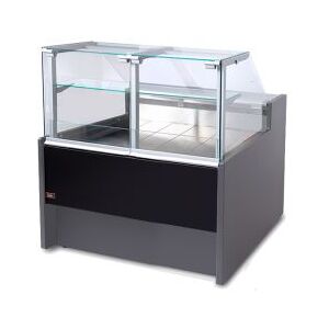 Chefook Comptoir Réfrigéré Ventilé pour Boucherie et Épicerie Portofino Vitres Droites L 150 cm -1°/+7°C avec Fermetures Arrière en Plexiglas et Verre Intermédiaire Full Optional