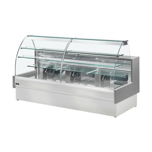 Chefook Comptoir Vitrine Statique COMO avec Tiroir Coulissant et Vitres Bombés Profondeur 98 cm - Comptoir Pâtisserie Statique COMO avec Tiroir Coulissant et Vitres Bombés 220 cm