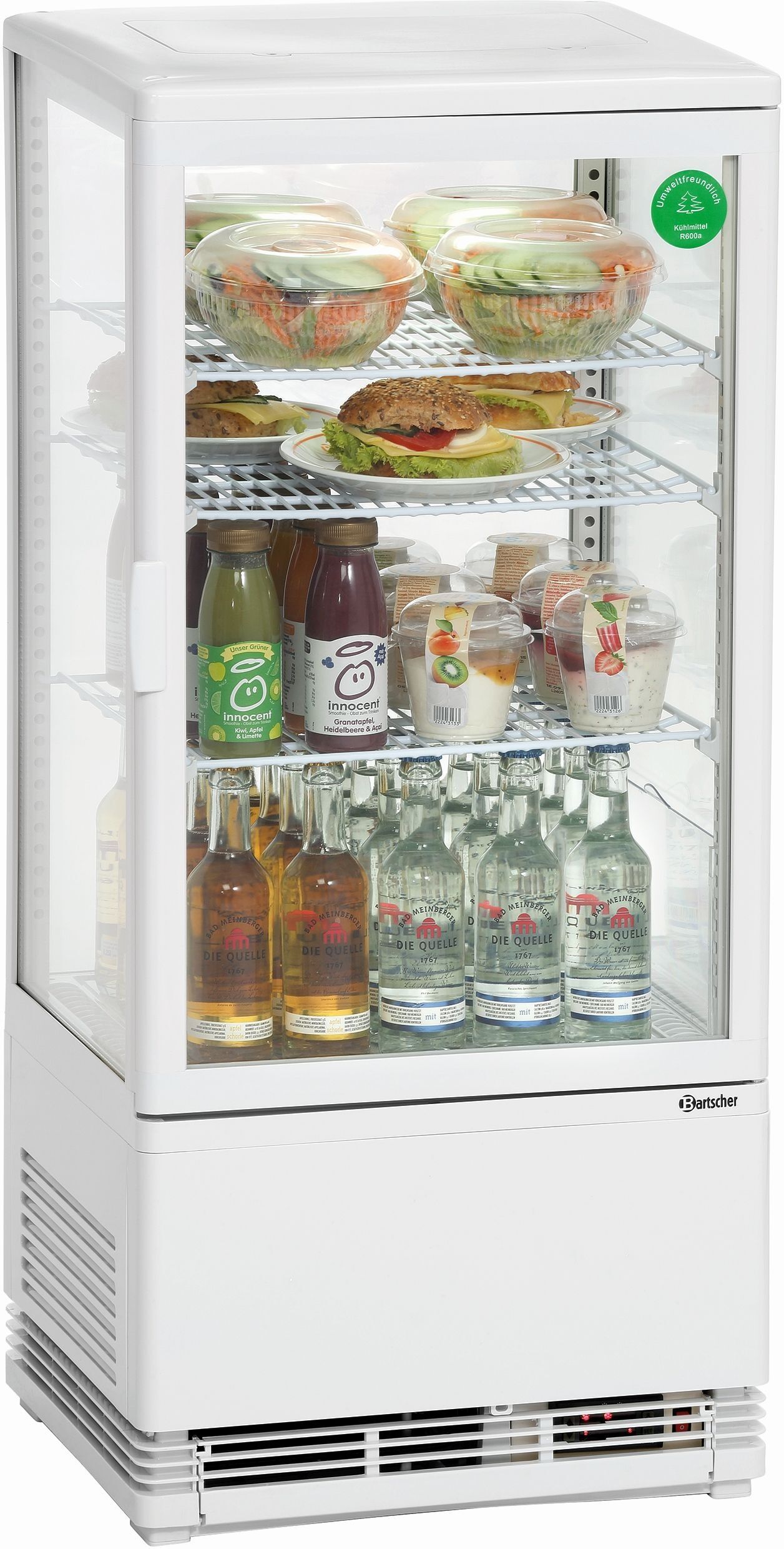 Bartscher Mini vitrine refrigeree 78 L, blanche