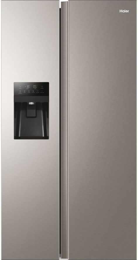 HAIER HSR3918FIMP American-Style Fridge Freezer - Platinum Inox