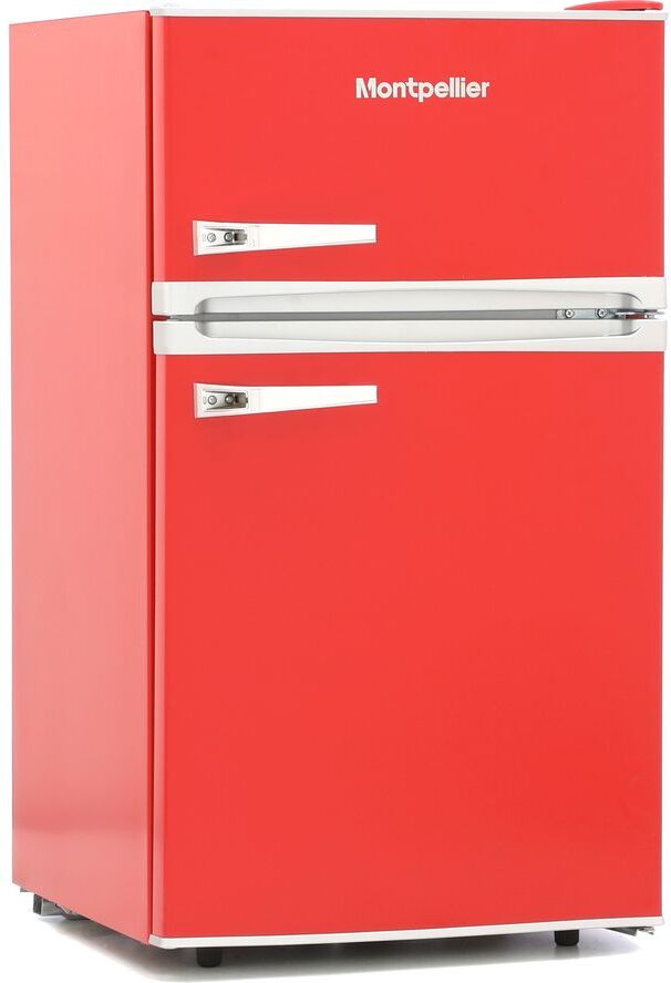 MONTPELLIER Retro MAB2035R Undercounter Fridge Freezer - Red, Red