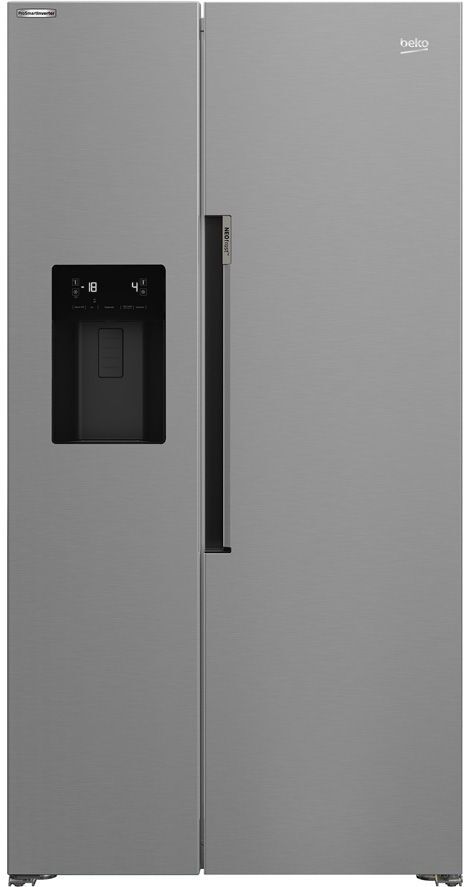 Beko Pro HarvestFresh ASP34B32VPS American-Style Fridge Freezer - Stainless Steel