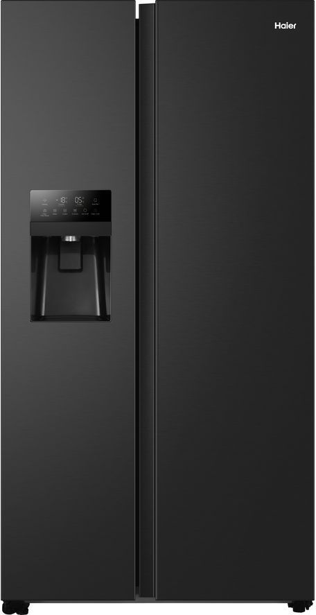 HAIER HSOBPIF9183 American-Style Fridge Freezer - Black, Black