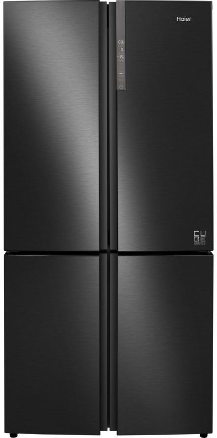 HAIER Cube Series HTF-610DSN7 Fridge Freezer - Black Stainless Steel, Black