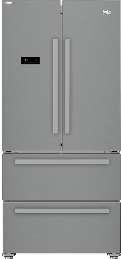 Beko Pro GNE360520PX American-Style Fridge Freezer - Brushed Steel