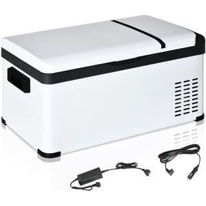 Outsunny Frigo Portatile Elettrico a Compressore 20L con Maniglia e Schermo LCD, Frigorifero Piccolo da 12/24V DC e 110/240V AC, per Auto e Camion