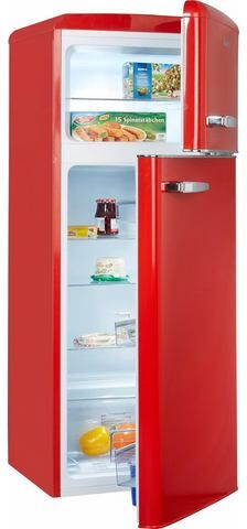 Amica koel-vriescombinatie KGC 15635 B, E, 144 cm hoog  - 369.00 - rood