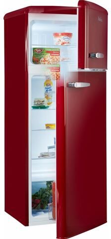 Amica koel-vriescombinatie KGC 15635 B, E, 144 cm hoog  - 369.00 - rood