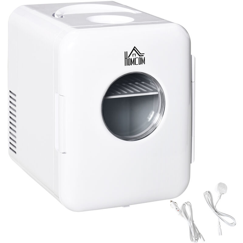 4L Mini Fridge, ac+dc Portable Cooler & Warmer for Home or Car White - White - Homcom