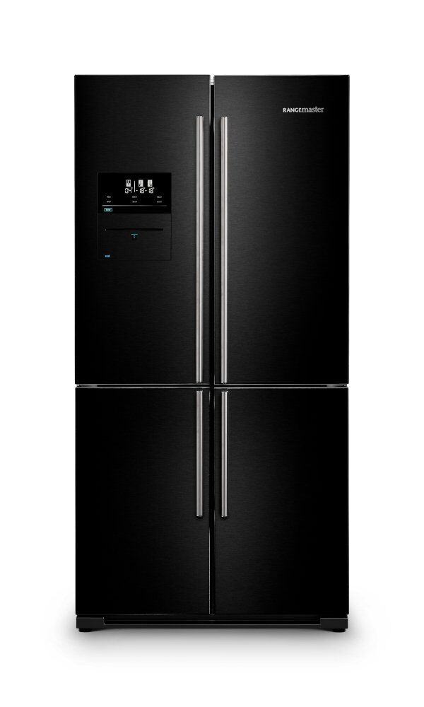 Rangemaster RSXS19BL/C Black with Chrome Trim American Fridge Freezer