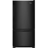 Whirlpool 32.75 in. 22 cu. ft. Bottom Freezer Refrigerator in Black with SPILL GUARD Glass Shelves