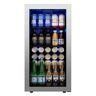 Ca'Lefort 122-Cans Beverage Cooler 16.9 in. W Single Zone Refrigerator 2-Layer UV-Blocking Tempered Glass Door in Stainless Steel