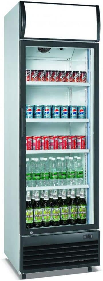 Cooler Depot 24.5 in. Glass Door Merchandiser Refrigerator in Black - 14.5 cu ft.