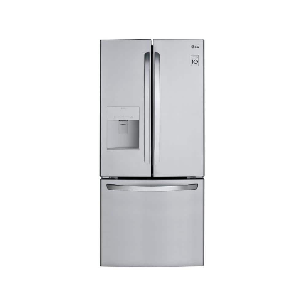 LG 30 in. W 22 cu. ft. French Door Refrigerator with Water Dispenser in Stainless Steel