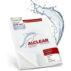 ALCLEAR 950002 Microfaser Fenstertuch streifenfrei 60x45 cm ideal als Scheibentuch ohne Nachtrocknen, Glasputztücher zum Putzen von Auto, Haushalt, Fenster & Chrom, Farbe weiss