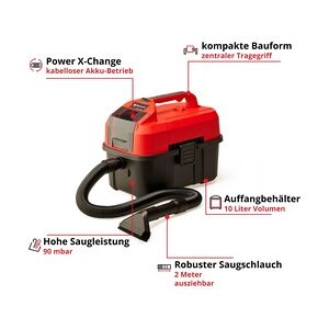 Einhell Akku-Nass-Trockensauger TE-VC 18/10 Li Solo 18 V