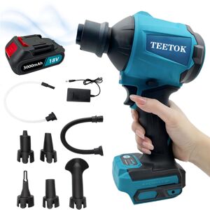 Teetok - Elektrischer Staubbläser, Druckluftspray, Handstaubsauger Turbo Clean, 50.000 rp, Mini-Staubsauger, für Bürogeräte, Sofas, Auto + 3,0-A-Akku