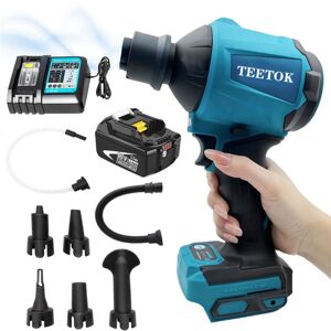 Teetok - Elektrischer Staubbläser, Druckluftspray, Handstaubsauger Turbo Clean, 50.000 rp, Mini-Staubsauger, für Bürogeräte, Sofas, Auto + 5,5-A-Akku