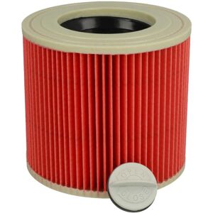 1x Faltenfilter kompatibel mit Kärcher wd 3 Premium Fireplace, wd 3 Premium Car Kit Nass- & Trockensauger - Filter, Patronenfilter, rot - Vhbw