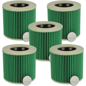5x Faltenfilter kompatibel mit Kärcher wd 1 Compact Battery Set, wd 2.200, vc 6000, wd 2 Nass- & Trockensauger - Filter, Patronenfilter, grün - Vhbw