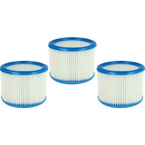 VHBW Filterset 3x Faltenfilter kompatibel mit Nilfisk Attix 30, 40, 40-0M pc TYPE22 / 791-2M/B1, 50, 7 Nass- und Trockensauger - Filter, Patronenfilter