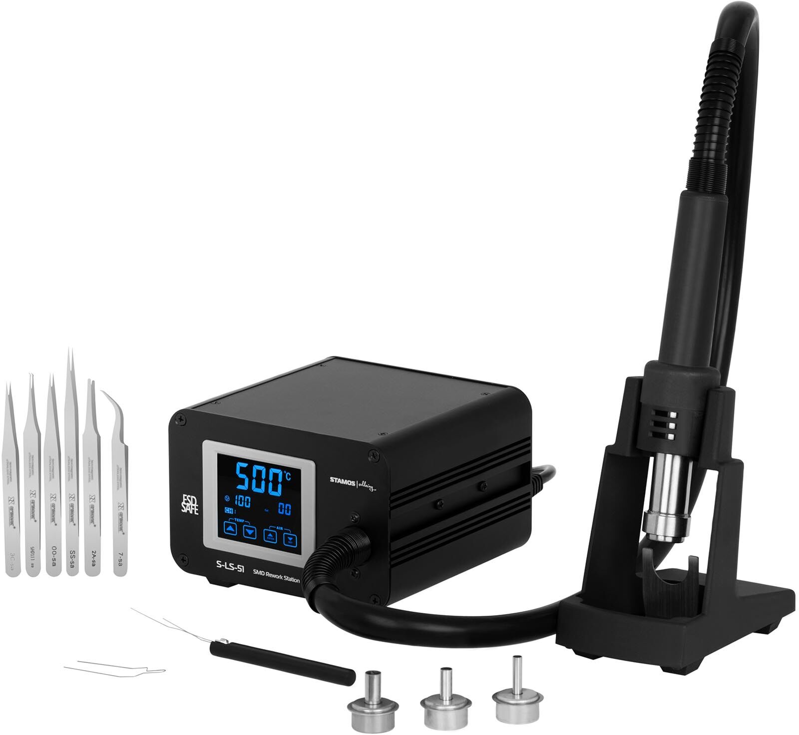 Stamos Soldering Loddestation varmluft - LCD touch-display