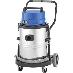 eurokraft pro Aspiradora industrial en húmedo y en seco, recipiente de acero inoxidable de 50 l, 2400 W, con manguera de descarga