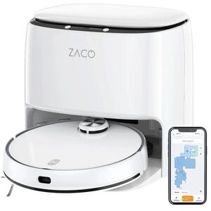ZACO M1S -robotti-imuri pyyhkimistoiminnolla ja pesuasemalla   valkoinen