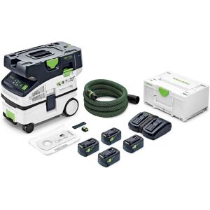 Aspirateur CLEANTEC 2x18V CTLC MINI I-Plus + 4 batteries 5 Ah + chargeur - FESTOOL - 577670 - Publicité