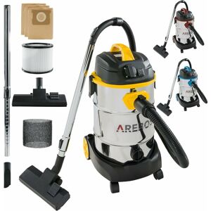 Arebos - Aspirateur Industriel Aspirateur Eau et Poussière Aspirateur Sec et Humide 2600W 30L Acier Inoxydable Jaune - Jaune - Publicité