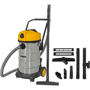 Aspirateur d'atelier Eau et Poussières 1200W Cuve inox 40L Fonction Souffleur + 8 Accessoires VITO - Publicité