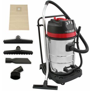 Monster Shop - maxblast Aspirateur Industriel de 80 Litres 3000W en Acier Inoxydable et Accessoires, Aspirateur Sec & Humide, Sac à poussière Offert - Publicité